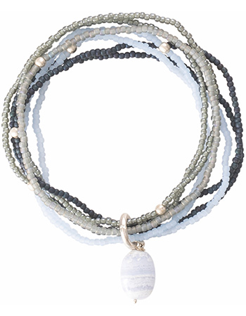 Armband Nirmala Blue Lace Agate  Onyx Silver