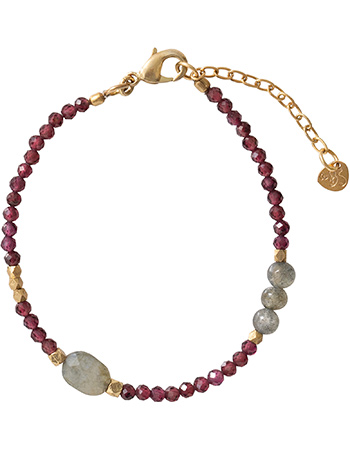 Armband Sweet Garnet Labradorite Gold