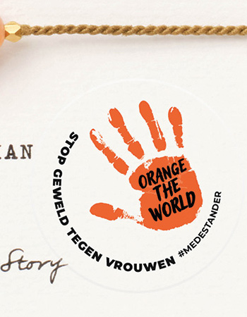 Armband Stop Geweld tegen Vrouwen Orange detail