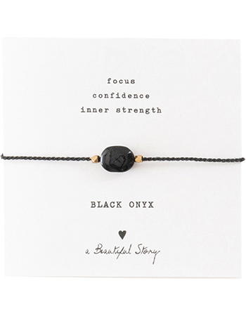 Armband Gemstone Card Black Onyx Gold