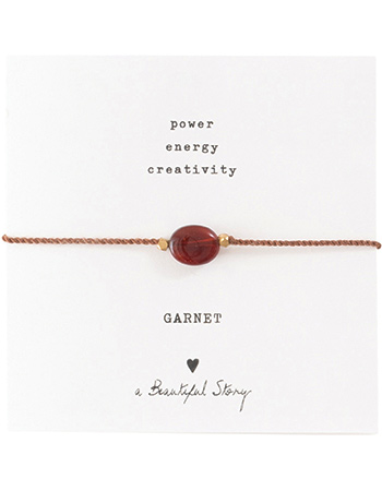 Armband Gemstone Card Garnet Gold