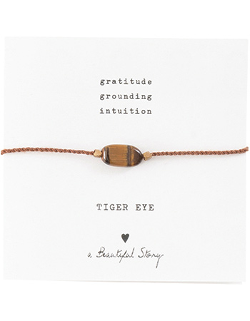 Armband Gemstone Card Tiger Eye Gold