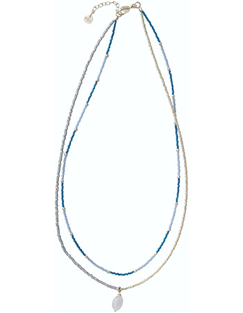 Ketting Rainbow Blue Lace Agate Silver