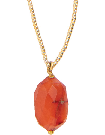 Goudkleurige Ketting Calm Carnelian detail