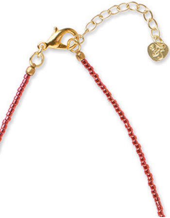 Goudkleurige Ketting Flourish Rose Quartz detail