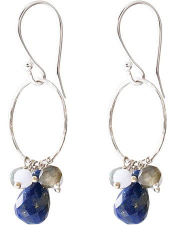 Oorbellen Flourish Lapis Lazuli Mix Silver