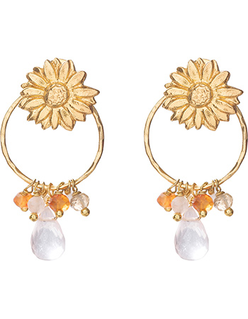 Oorbellen Euphoria Rose Citrine Carnelian Gold