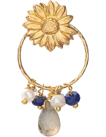 Oorbellen Euphoria Labradorite Lapis Lazuli Gold