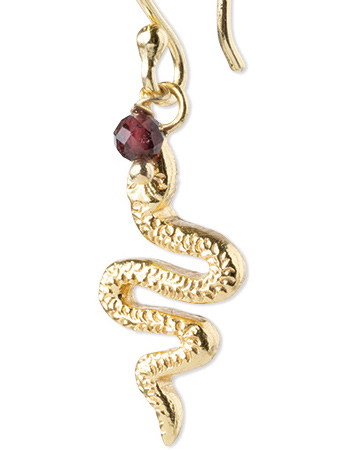 Oorbellen Snake Generous Garnet detail