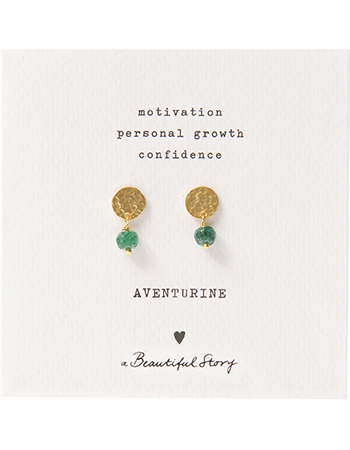 Oorbellen Mini Coin Aventurine Gold