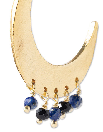 Oorbellen Mystic Black Onyx Lapis Lazulli detail