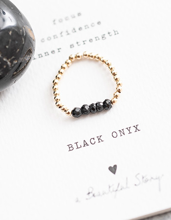 Ring Sparkle Black Onyx Gold detail