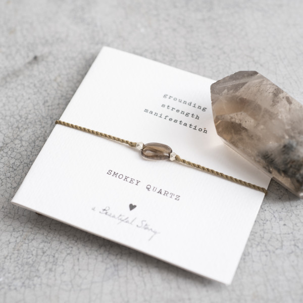 Armband Gemstone Card Smokey Quartz Silver
