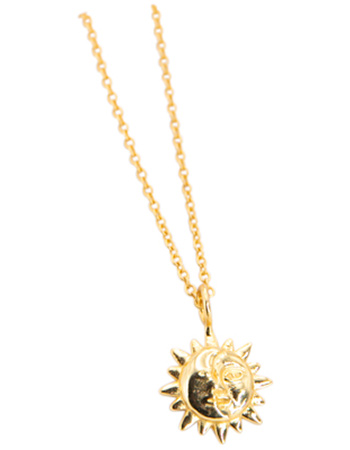 Goudkleurige Ketting Zon en Maan Messing 18k Verguld