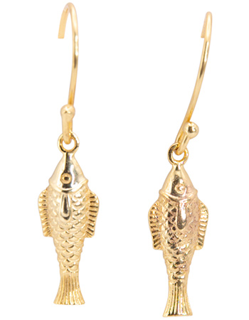 Goudkleurige Oorbellen Fisch 18k VerVerguld