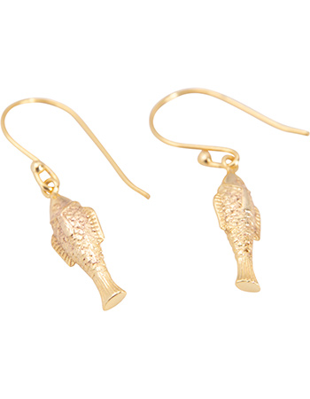 Goudkleurige Oorbellen Fisch 18k VerVerguld detail