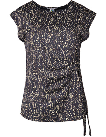 T&#8209;shirt Feathergras Met Strik Saphir