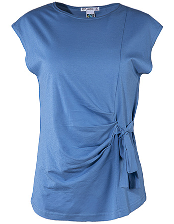 Shirt Anu Met Strik Blauw