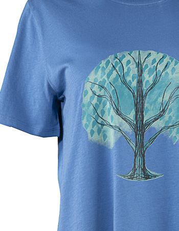 T‑shirt Boxy Tree Blue detail
