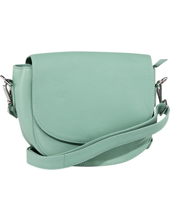 Leren Crosbody Half Rond  Mint