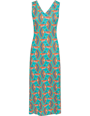 Jurk Kylie Tropisch Fish Aqua Marine