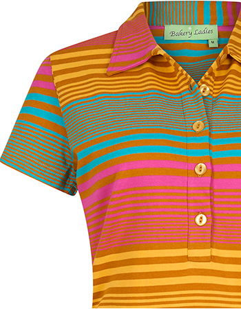 Jurk Polo Tilly Dyded Caramel detail