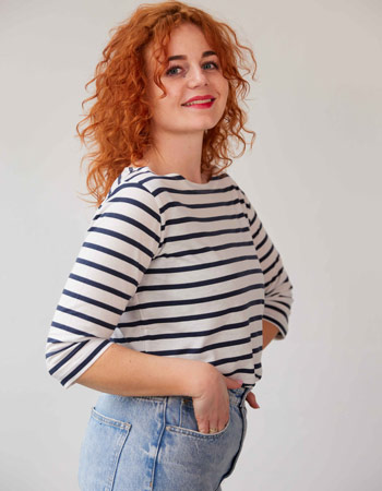 Shirt Refibra 3/4 Mouw Stripe Blue