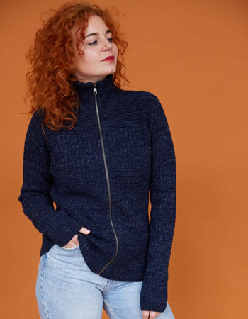 Visserstrui Harlingen Full Zipp  Donkerblauw