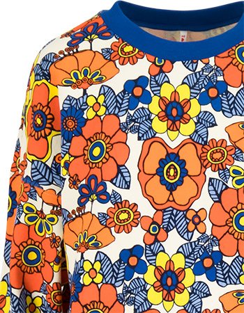 Trui Crew Core Retro Flower detail