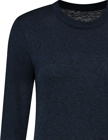 Longsleeve Woolcel Lines Navy detail