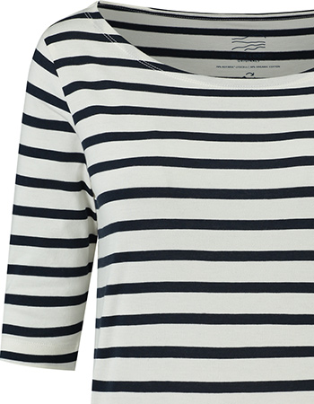 Shirt Refibra 3/4 Mouw Stripe Blue detail