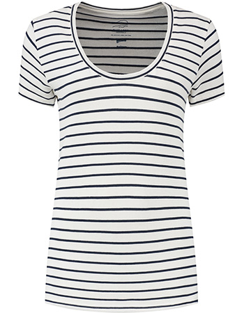 T&#8209;shirt Relinnen Stripe Scoop Navy White