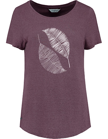 T&#8209;shirt Scribble Leaves Denim Purple