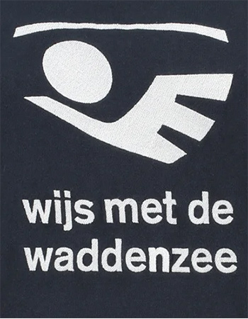 Sweater Wijs Met de Waddenzee Blauw detail