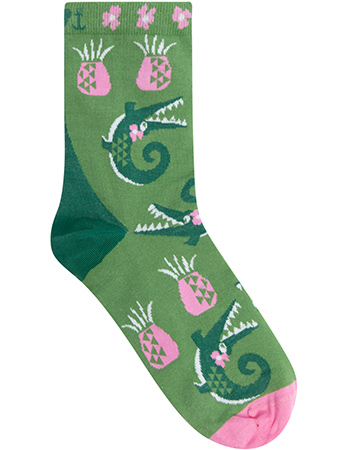 Sokken Organic Sensational Steps Happy Croco Green