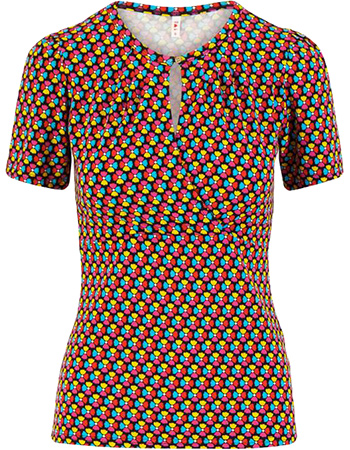 T&#8209;shirt Criss Cross Coeur Fleurs Dansantes