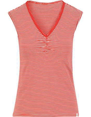 Top Let Love Rule Hot Stripe Red