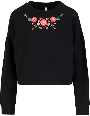 Trui Crew Core Flower Black