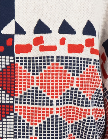 Trui Chunky Diamond Loom Eggs Blue detail