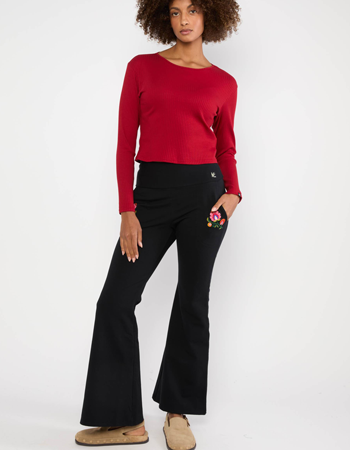 Pantalon Sweat Easy Flared Cosy Black FOTO