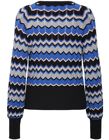 Trui Bymmorla Zigzag Blue Quartz Mix detail