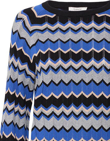 Trui Bymmorla Zigzag Blue Quartz Mix detail