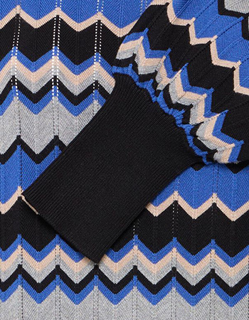 Trui Bymmorla Zigzag Blue Quartz Mix detail