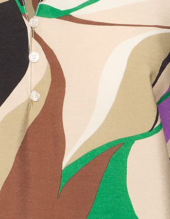 Blouse Byibine Abstract Leaves Lavender detail