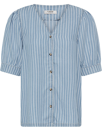 Blouse Bykosmo Stripe Light Blue Denim
