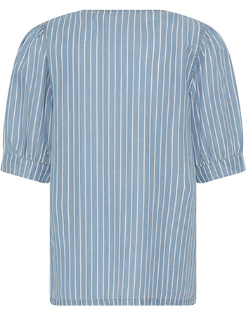 Blouse Bykosmo Stripe Light Blue Denim detail