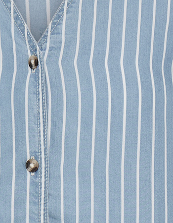 Blouse Bykosmo Stripe Light Blue Denim detail