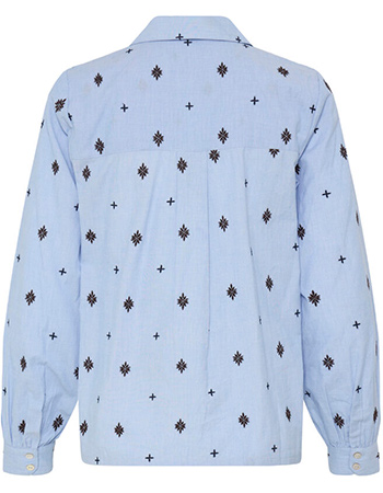 Blouse Byfabienne Chambray Blue detail