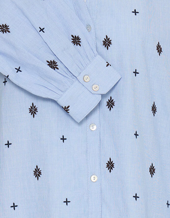 Blouse Byfabienne Chambray Blue detail