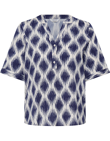 Blouse Bymmjoella Ogee Ikat Med Blue
